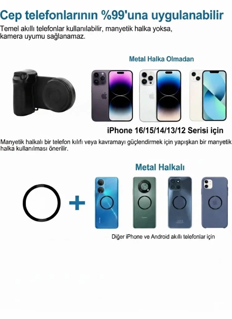 Bluetooth Manyetik Telefon Yapıştırma Kavrama Halka Dolgu Işığı İle Magsafe Selfie Klips görsel 5