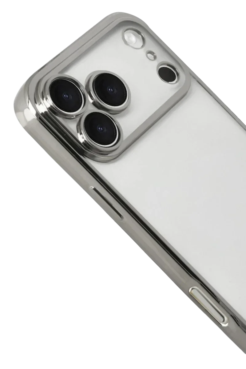 Apple iPhone 17 Pro Razer Lensli Silikon - Gümüş görsel 3
