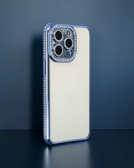 Apple İphone 14 Pro Kılıf Joke Taşlı Silikon - Mavi