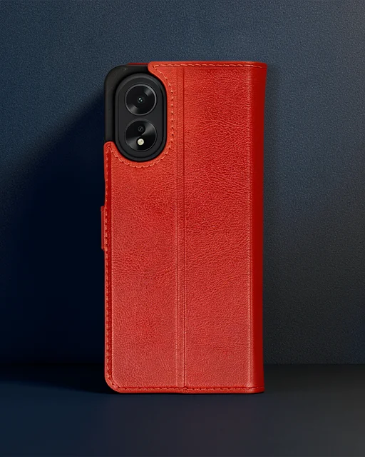 Oppo A38 Kılıf Trend S Plus Kapaklı Kılıf - Kırmızı