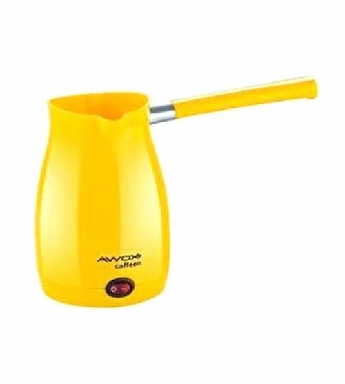 Awox Caffeen Sarı Elektrikli Cezve Türk Kahvesi Makinesi Plastik Çift Ağız 0.4LT - 5 Fincan 1000W