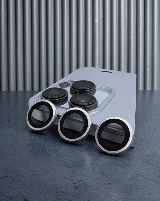 Apple İphone 15 Pro Raze Metal Kamera Lens - Titan Gri