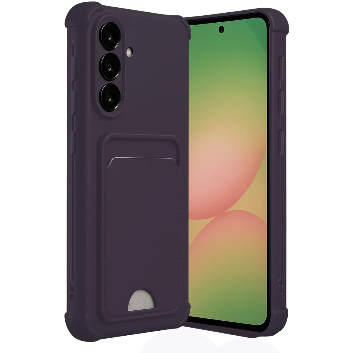 Samsung Galaxy A56 Kılıf Kelvin Kartvizitli Silikon - Derin Mor