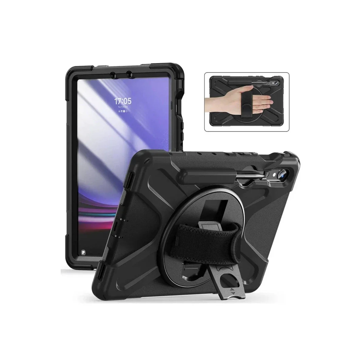 Samsung Galaxy X510 Tab S9 FE 11 Kılıf Amazing Tablet Kapak - Siyah görsel 2