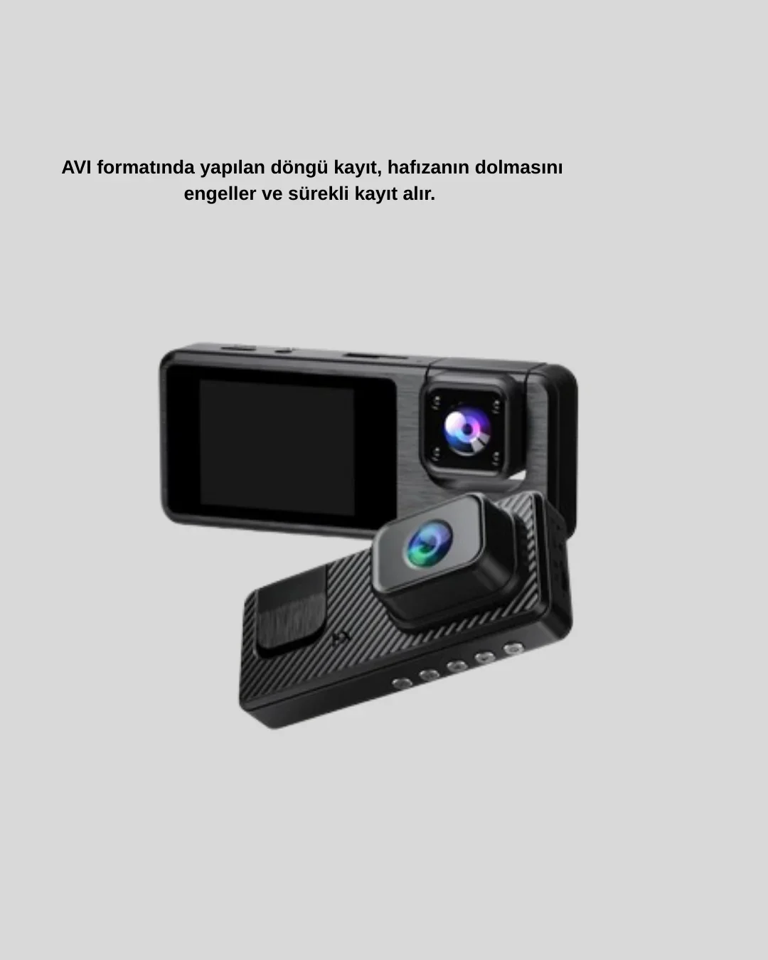 Park Modlu 3 Kameralı Araç Kayıt Cihazı 1080P Ön Kamera 2’’ Ekran görsel 3