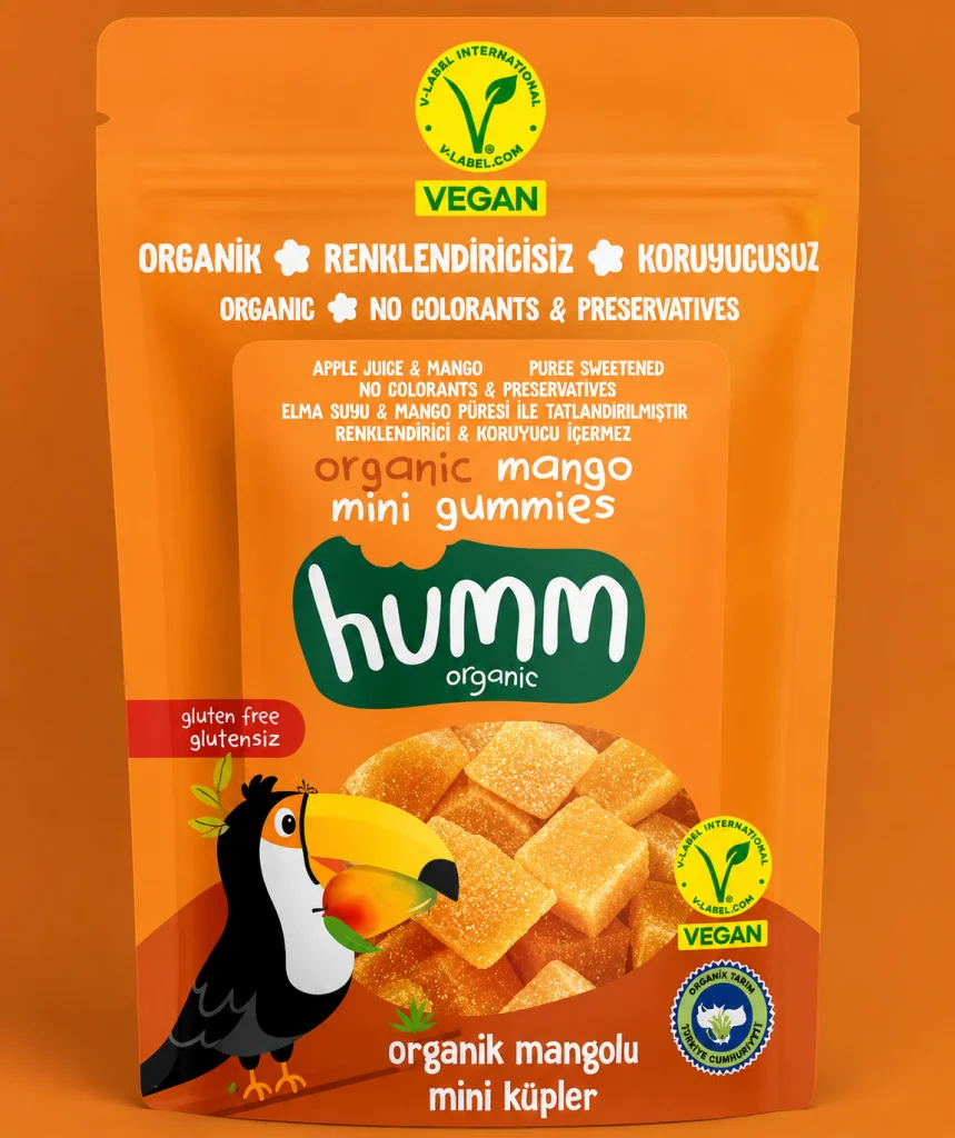 Organik Glutensiz Vegan Mangolu Mini Küpler 30 Gr