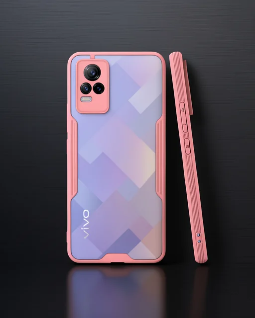 Vivo V21e Kılıf Platin Silikon - Pembe