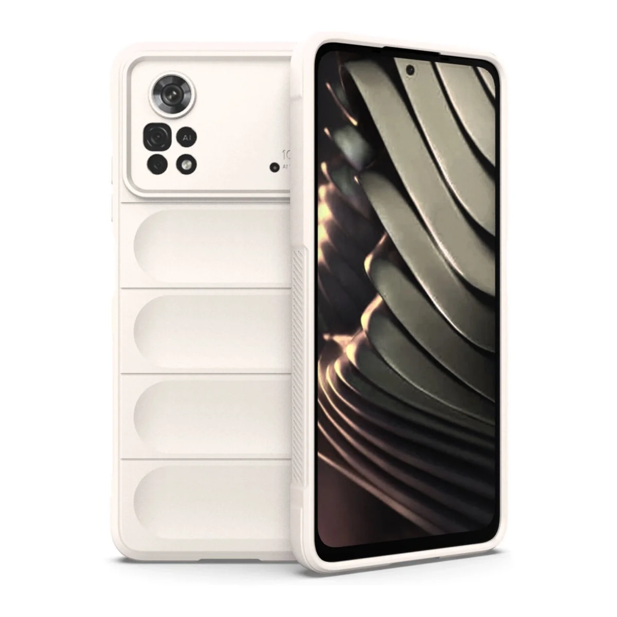 Xiao Poco X4 Pro 5g Kılıf Optimum Silikon - Krem