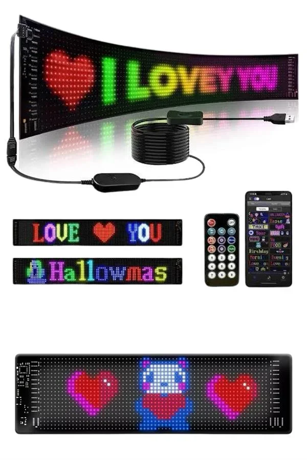 Matrix Led Cama Yapışan Telefon Kontrollü Panel Dijital Ekran Kumandalı görsel 4