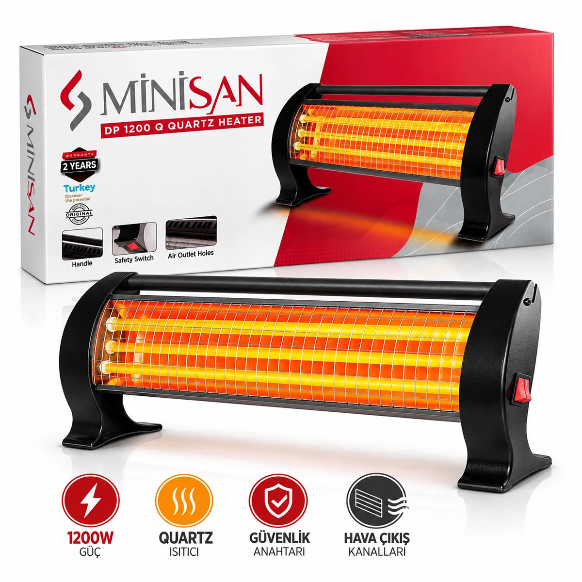 ( 3 Çubuk) ( Masa Altı) Mini Isıtıcı Soba görsel 3