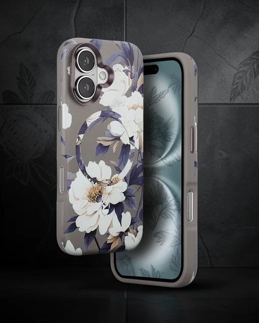 Onegif Apple İphone 16 Flower Series Magsafe Kapak - Gri