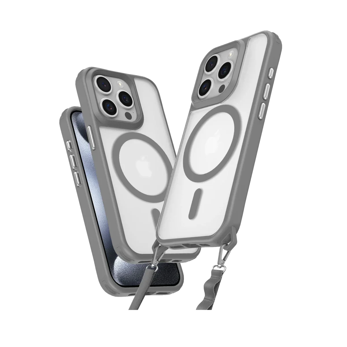 Apple iPhone 14 Pro Max Kılıf Enka Magsafe Silikon Kılıf - Titan Gri