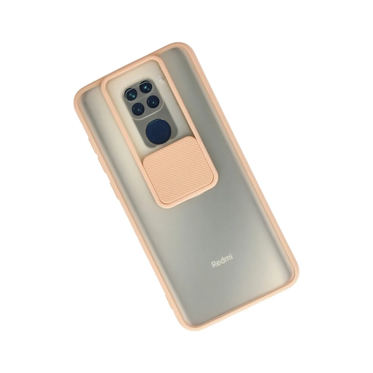 Xiaomi Redmi Note 9 Kılıf Palm Buzlu Kamera Sürgülü Silikon - Pembe görsel 2
