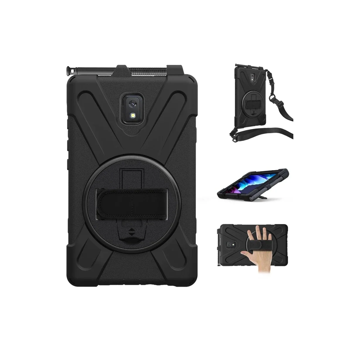 Samsung Galaxy T577 Tab Active 3 Kılıf Amazing Tablet Kapak - Siyah görsel 3