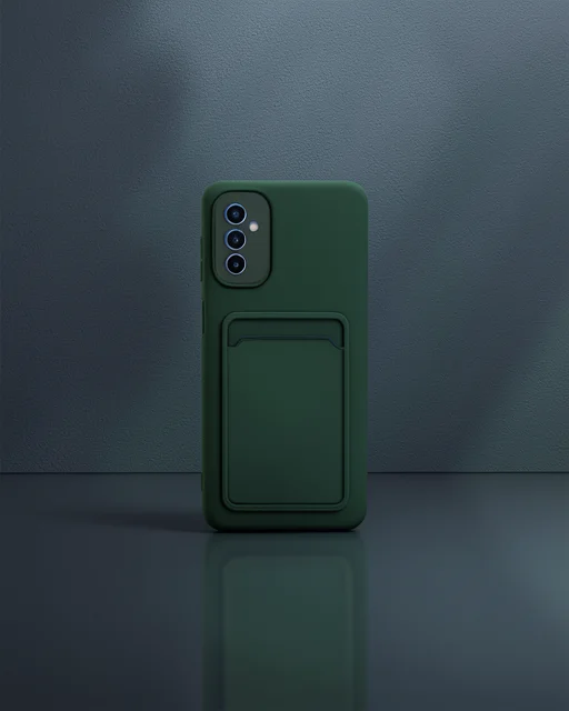 Samsung Galaxy A14 4g Kılıf Kelvin Kartvizitli Silikon - Koyu Yeşil