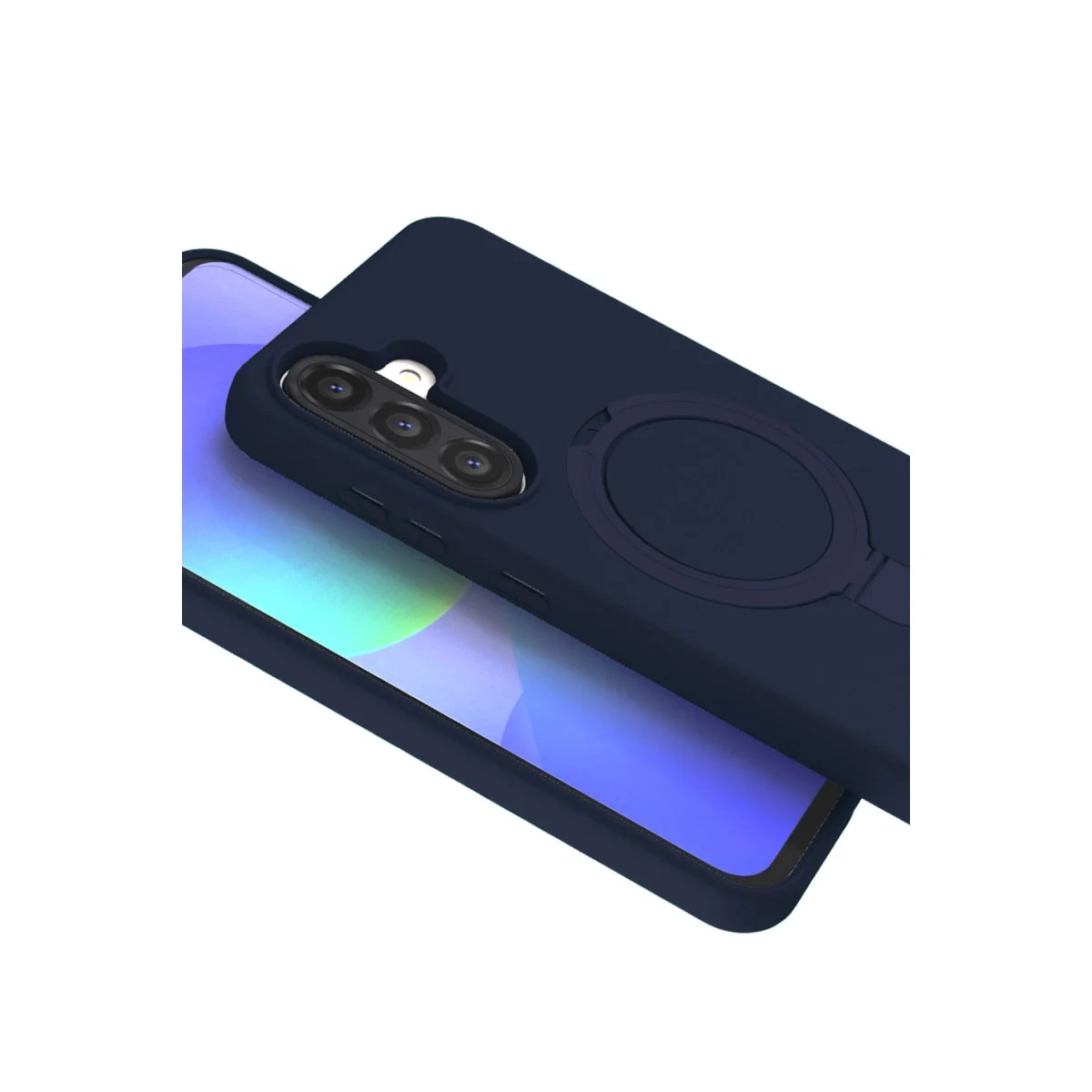 Samsung Galaxy A17 5g Regal Magsafe Standlı Kapak - Lacivert görsel 2