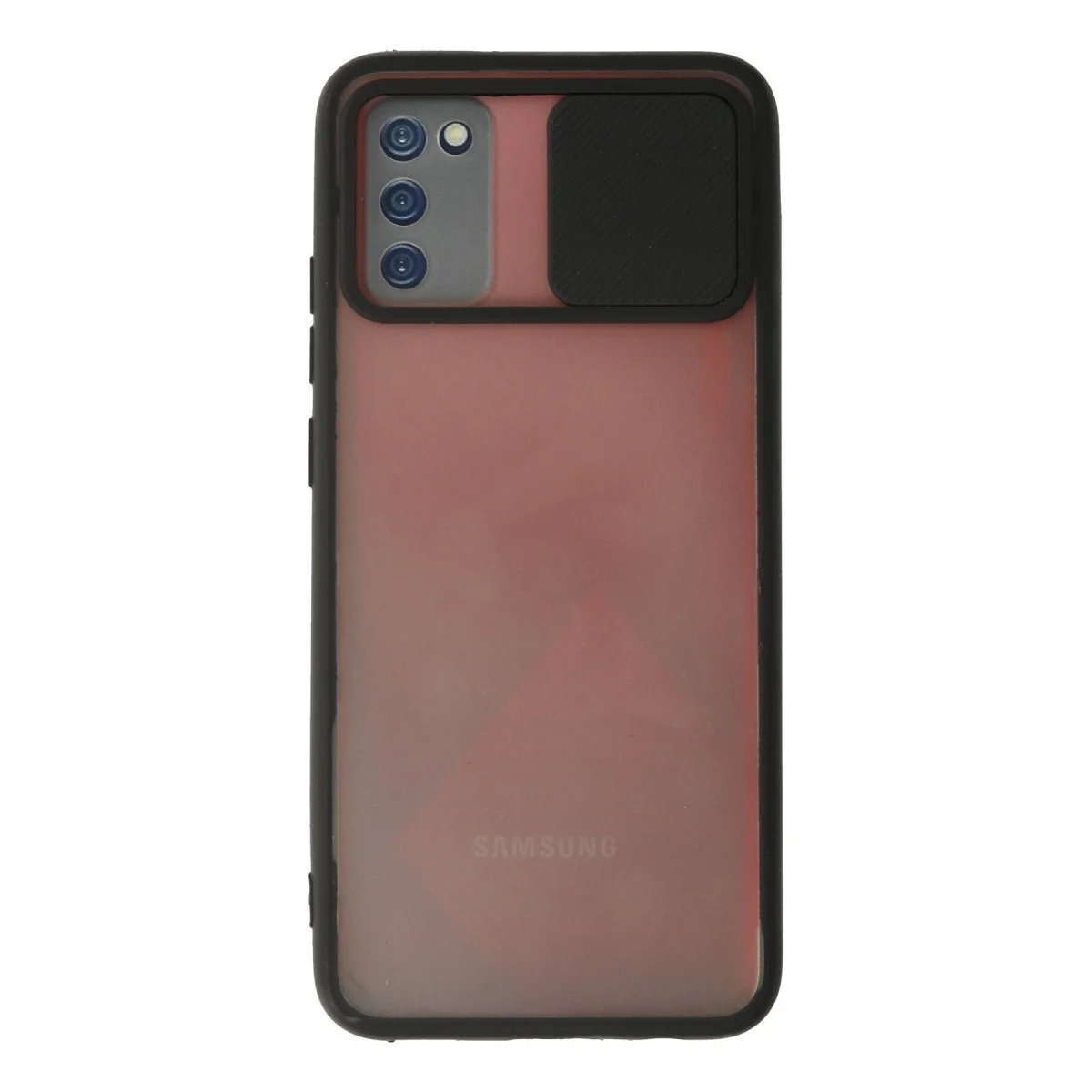 Samsung Galaxy A02s Kılıf Palm Buzlu Kamera Sürgülü Silikon - Siyah