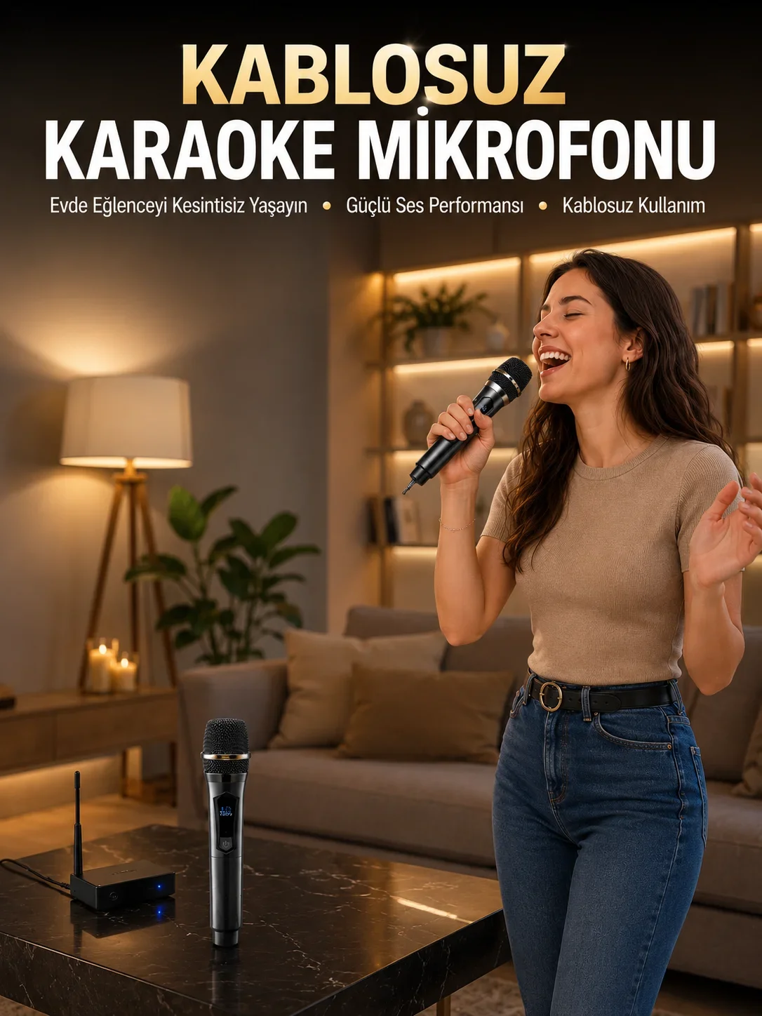 Profesyonel Kablosuz krofon Seti Çift krofonlu