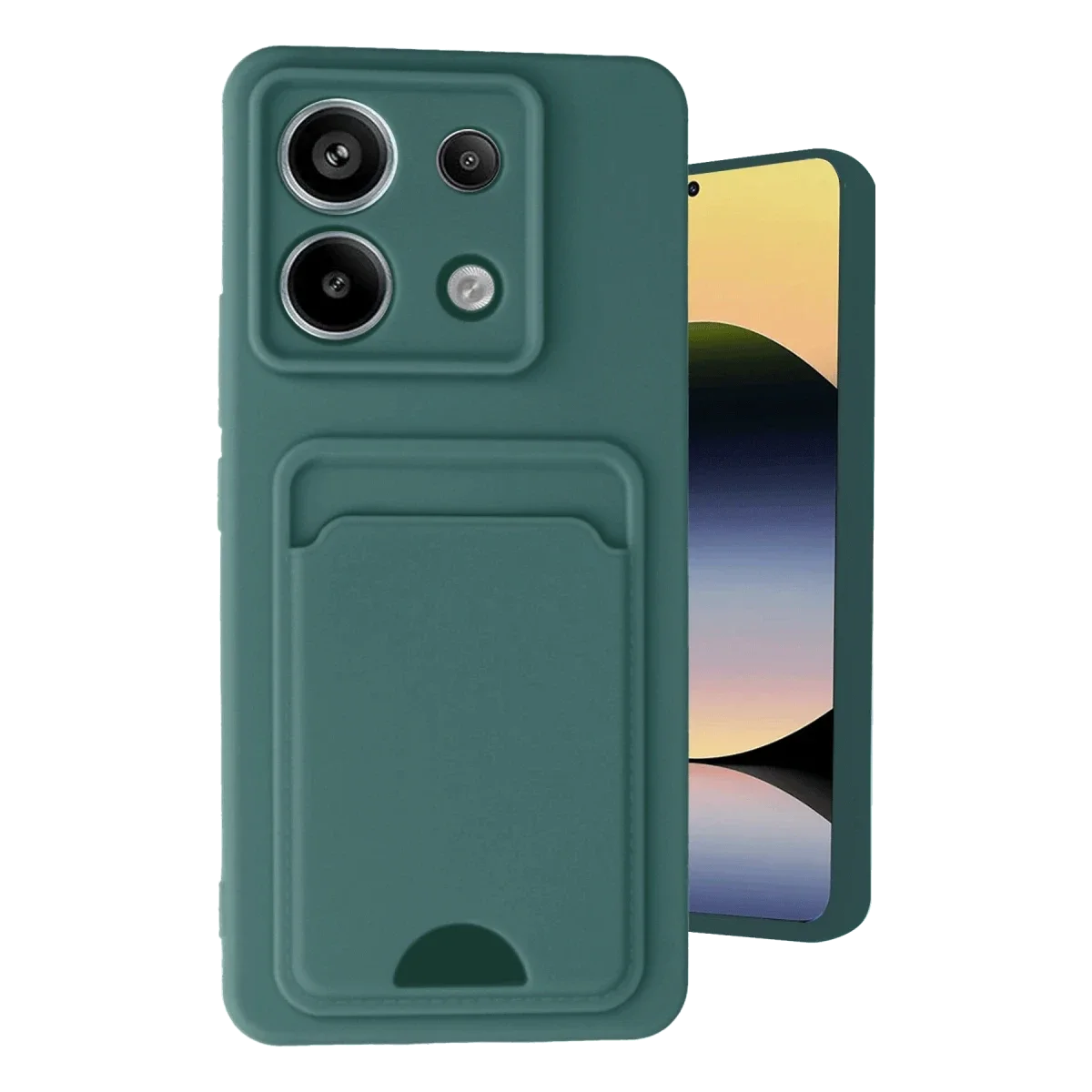 Xiaomi Redmi Note 13 Pro 5G Kılıf Kelvin Kartvizitli Silikon - Koyu Yeşil