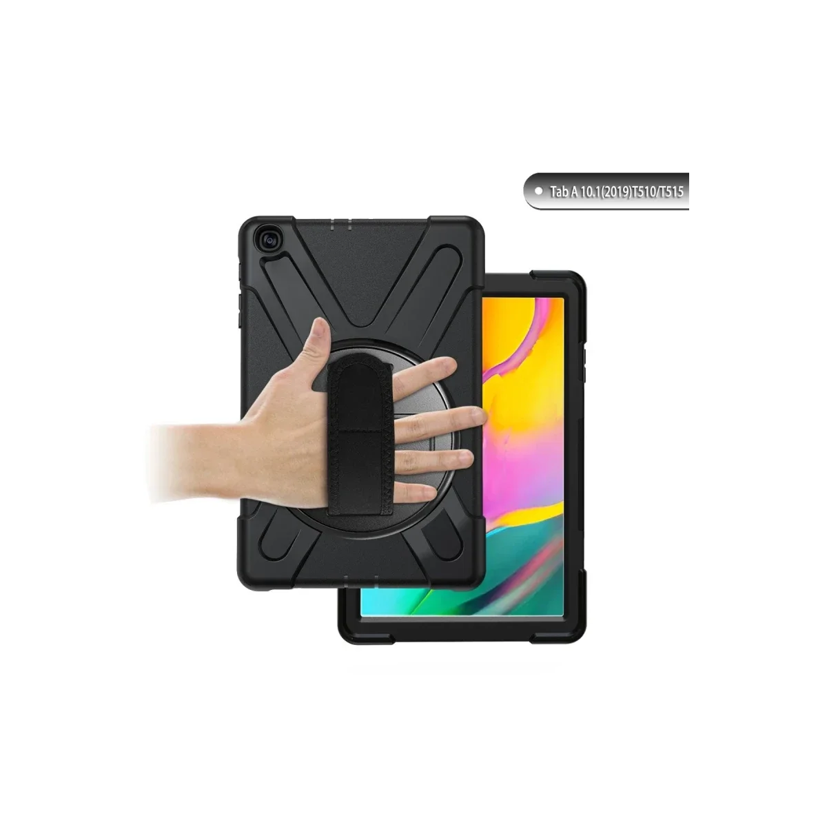 Samsung Galaxy T510 Tab A 10.1 Kılıf Amazing Tablet Kapak - Siyah görsel 2