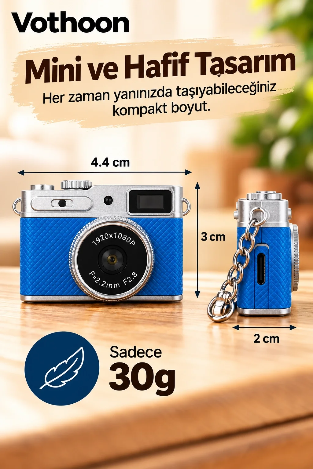 Mini Retro Dijital Kamera 1080P Full HD Fotoğraf & Video Çekimi LCD Ekran Mini Kamera TF Kart Destekli görsel 4