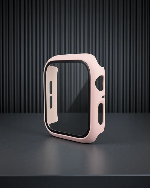 Apple Watch 40mm Camlı Kasa Ekran Koruyucu - Pembe