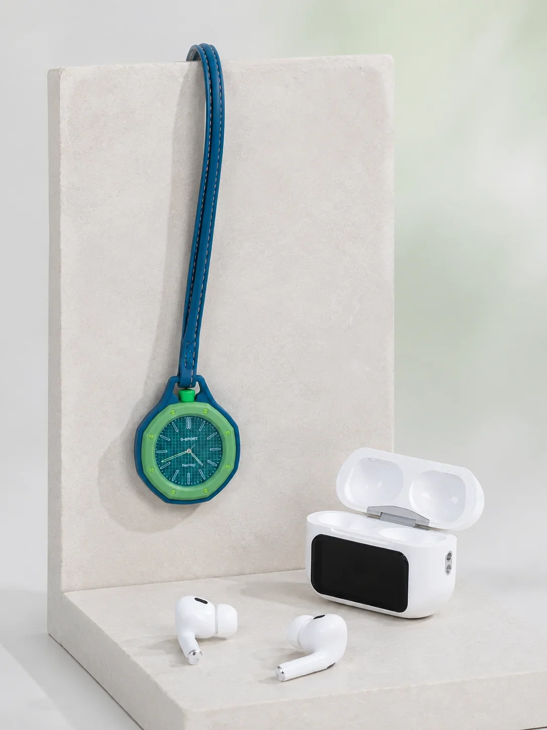 Bluetooth 5.4 Kablosuz Kulaklık Yeşil Askılı og Charm Saat İkili Set görsel 4