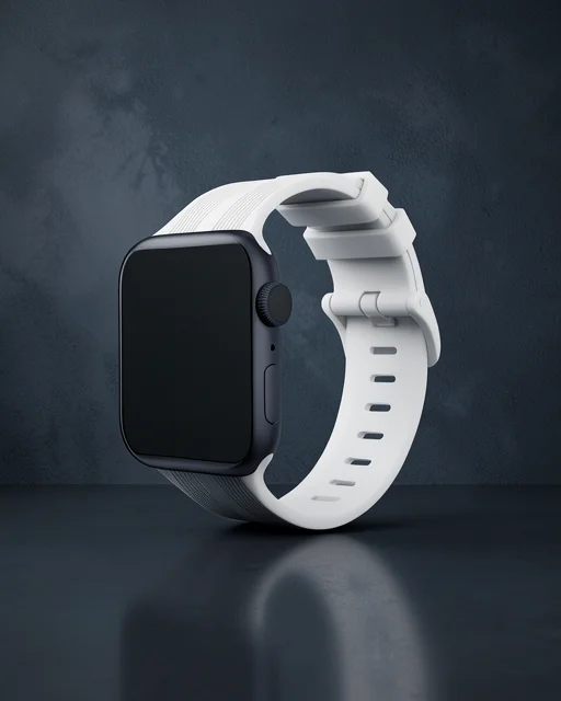 Apple Watch 38mm Kr408 Çizgili Silikon Kordon - Beyaz