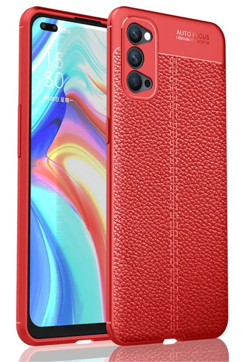 Oppo Reno 4 Pro Kılıf Auto Focus Kapak - Kırmızı
