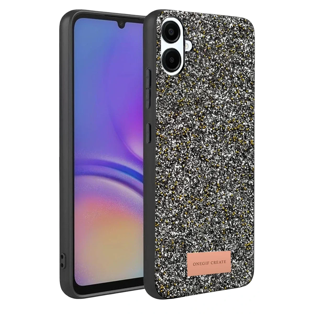 Onegif Samsung Galaxy A07 4G Bright Simli Kapak - Gold