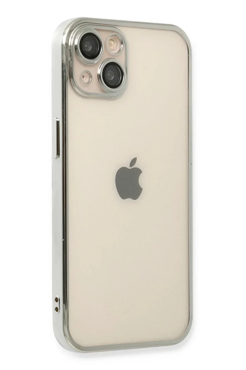 Apple iPhone 13 Kılıf Razer Lensli Silikon - Gümüş görsel 2
