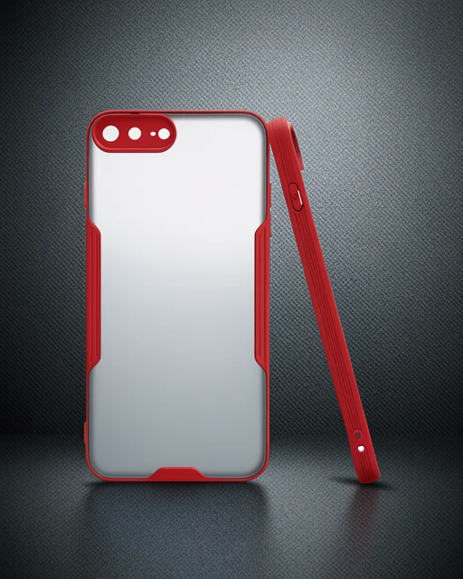 Apple İphone 7 Plus Kılıf Platin Silikon - Kırmızı