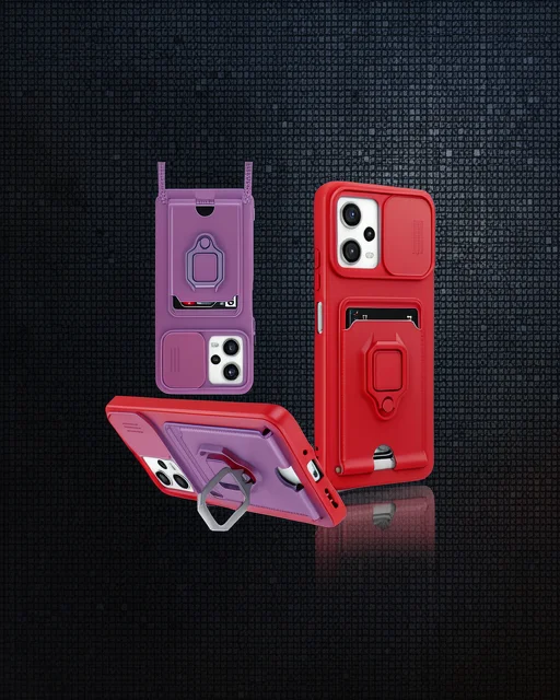 Xiaomi Poco X5 5g Kılıf Zuma Kartvizitli Yüzüklü Silikon - Lila