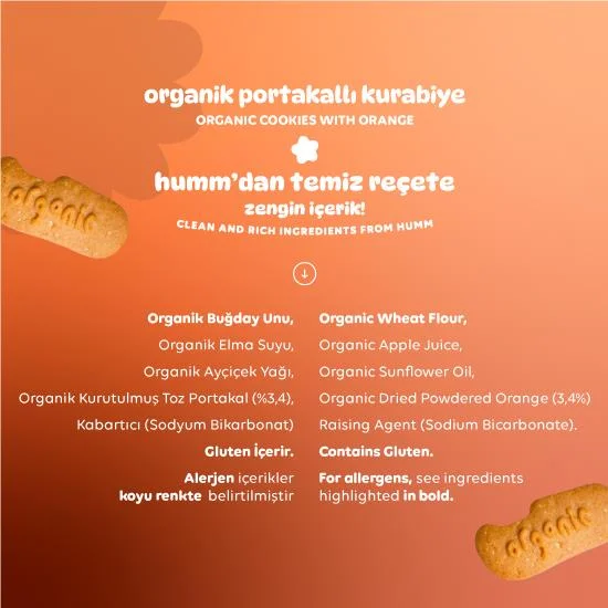 Organik Vegan Portakallı Kurabiye 55 Gr görsel 4