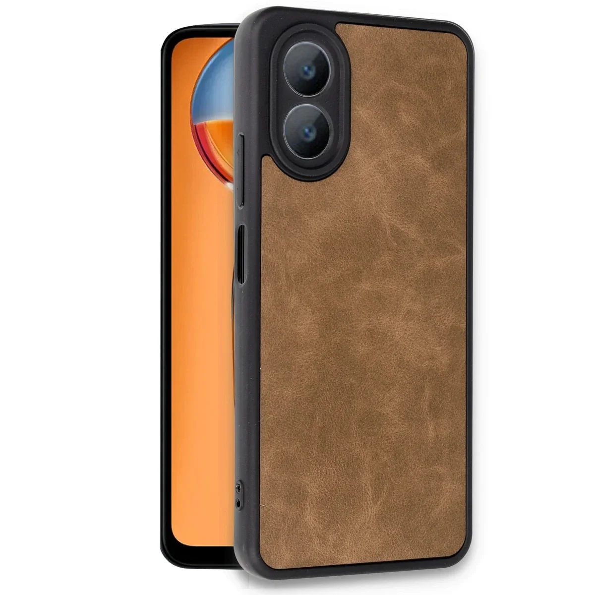 Oppo A38 Kılıf Aras Deri Kapak - Taba görsel 2