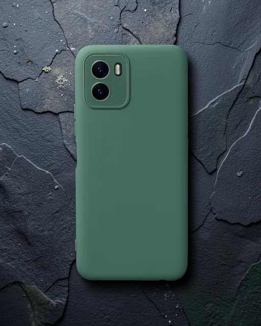 Vivo Y15s Kılıf Lansman Glass Kapak - Koyu Yeşil