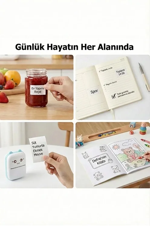 Kendinden Yapışkanlı Çocuk Kamera Baskı Kağıdı, 5’li Rulo 57X25MM Baskı Termal Kağıt Rulo görsel 6