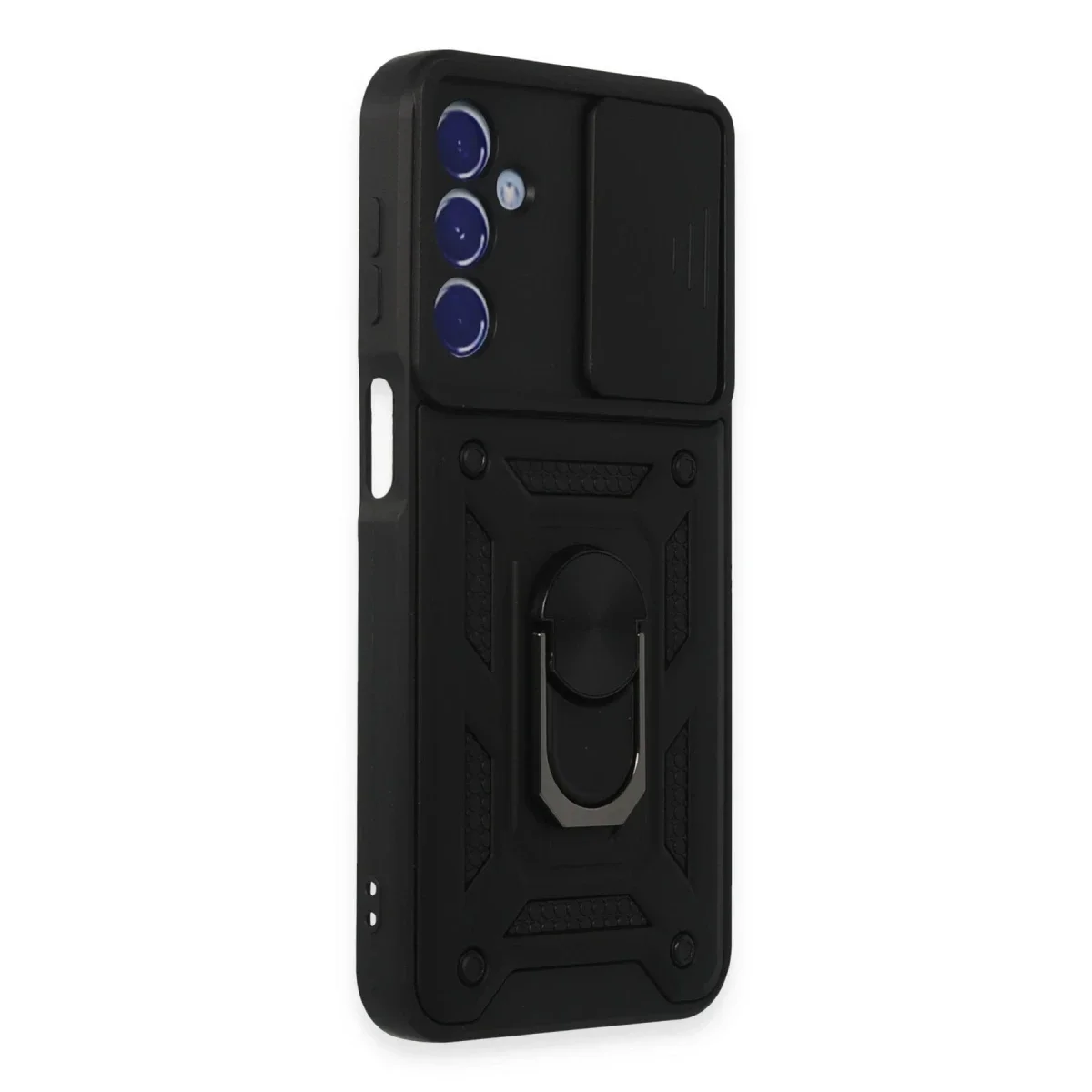 Samsung Galaxy M34 5G Kılıf Pars Lens Yüzüklü Silikon - Siyah görsel 2