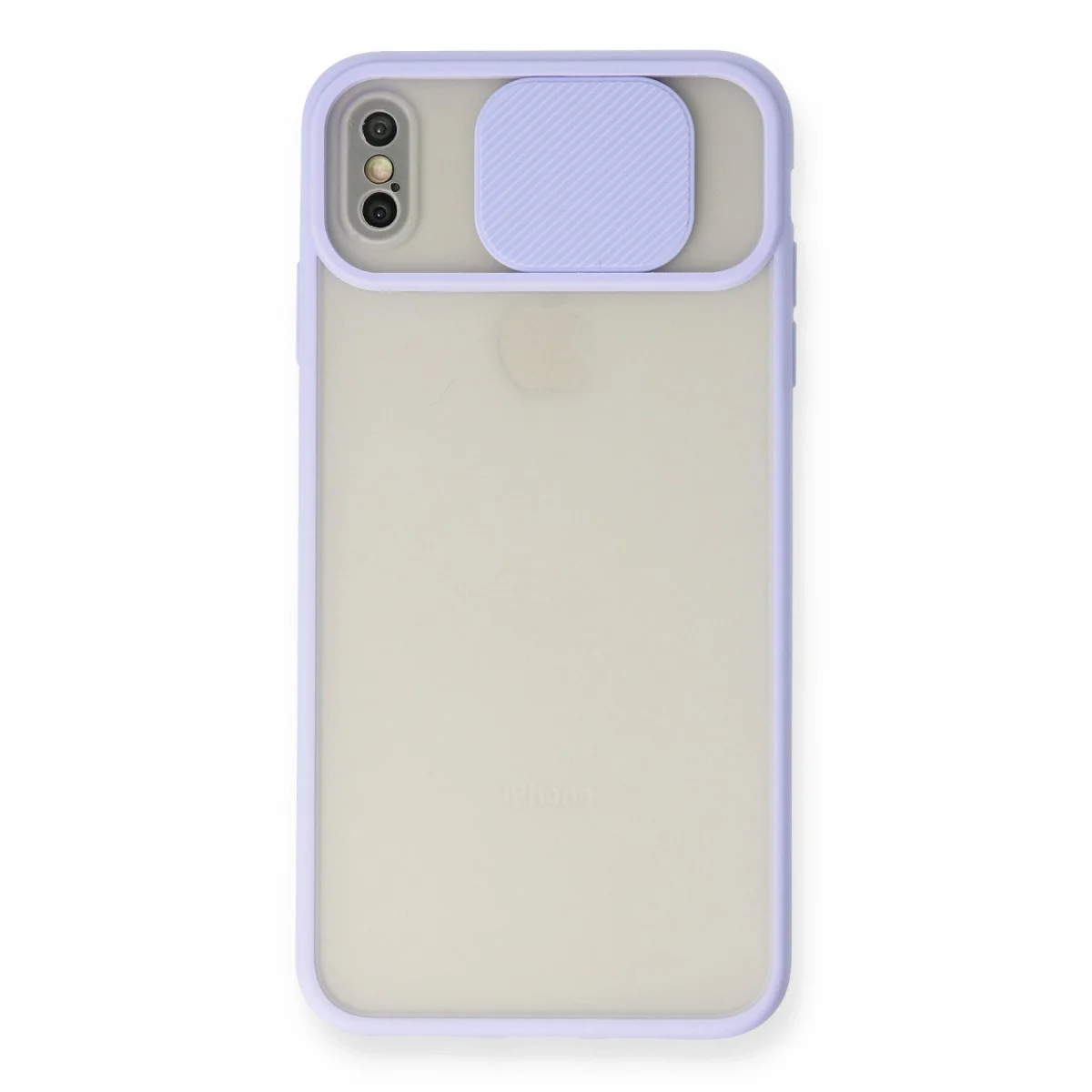 Apple İphone Xs Max Kılıf Palm Buzlu Kamera Sürgülü Silikon - Lila
