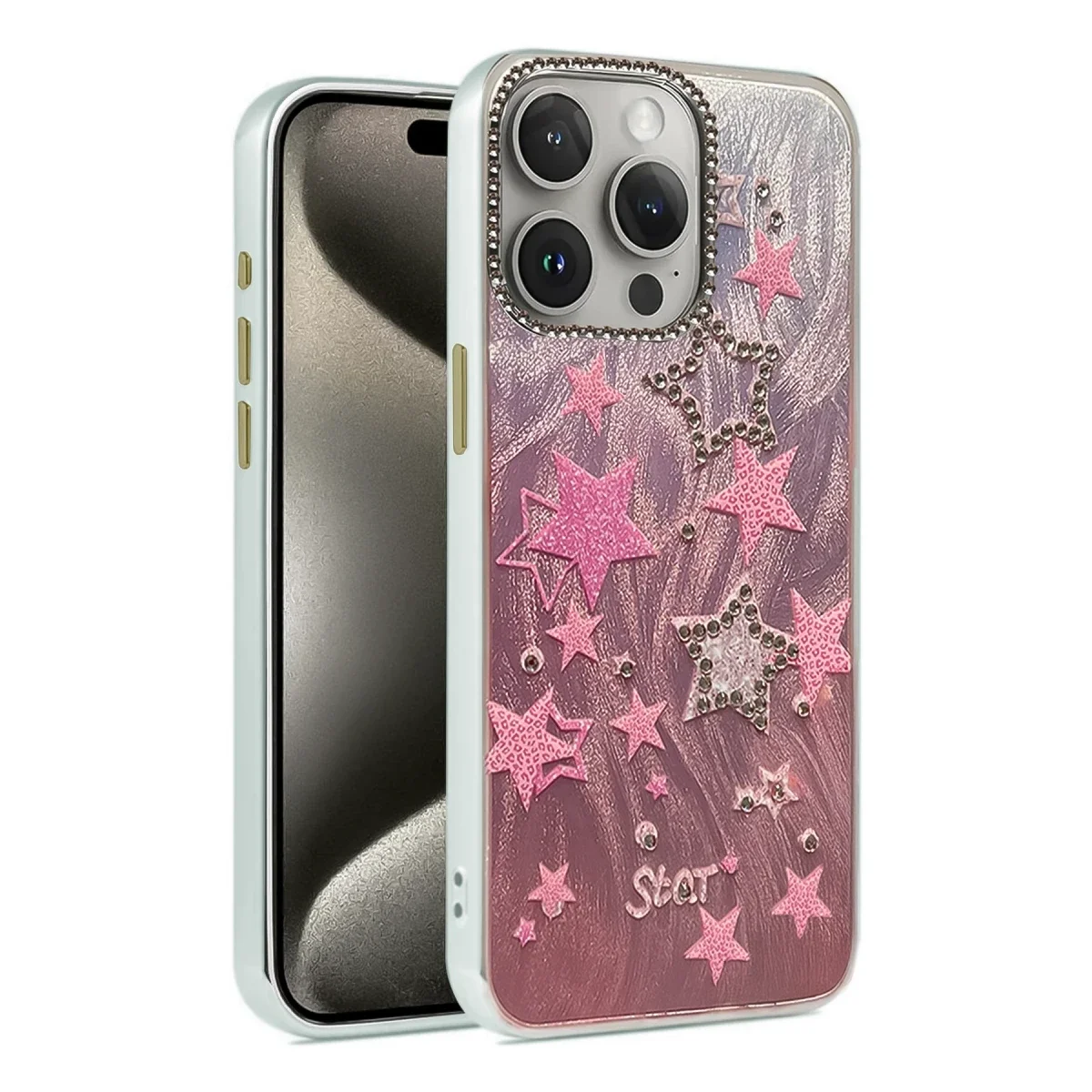 Apple iPhone 14 Pro Kılıf Blade Aynalı Desenli Kapak - Desen 7