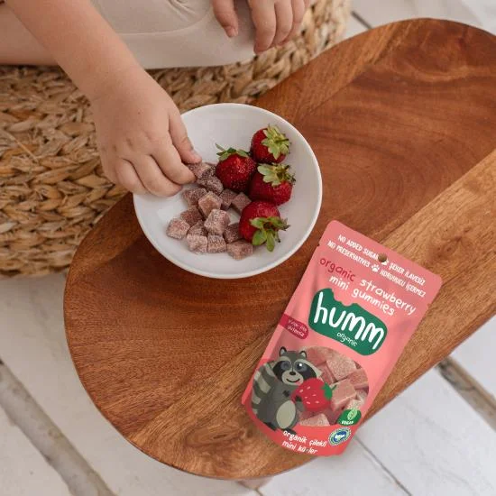 Organik Çilekli Glutensiz Vegan Mini Küpler 30 Gr görsel 3