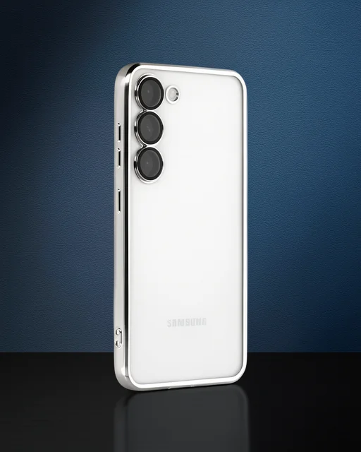 Samsung Galaxy S23 Kılıf Razer Lensli Silikon - Gümüş