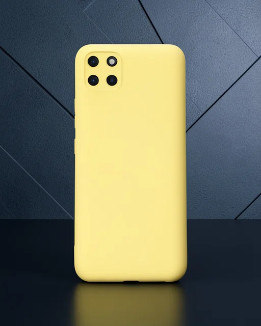 Realme C11 Kılıf Nano İçi Kadife Silikon - Sarı