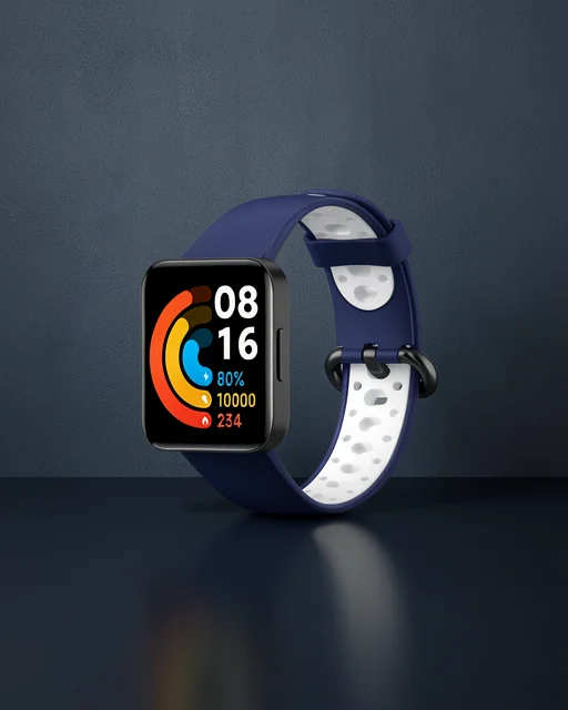 Xiaomi Redmi Watch 2 Spor Delikli Kordon - Lacivert-beyaz