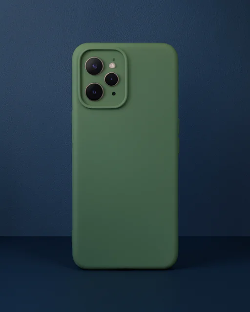Realme C35 Kılıf Nano İçi Kadife Silikon - Koyu Yeşil