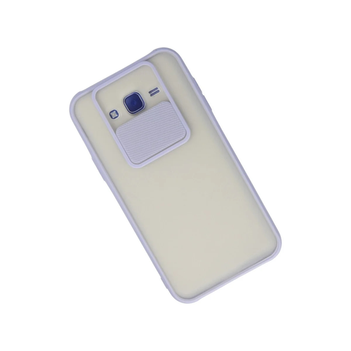 Samsung Galaxy J7 Kılıf Palm Buzlu Kamera Sürgülü Silikon - Lila görsel 3