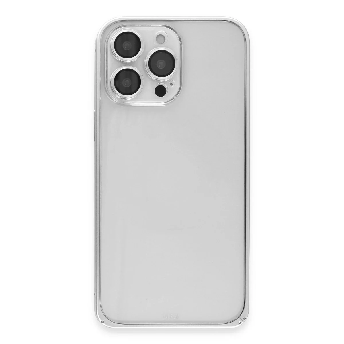 Joko Apple İphone 15 Pro Max Metal Bumper Mat Kapak - Gümüş görsel 2