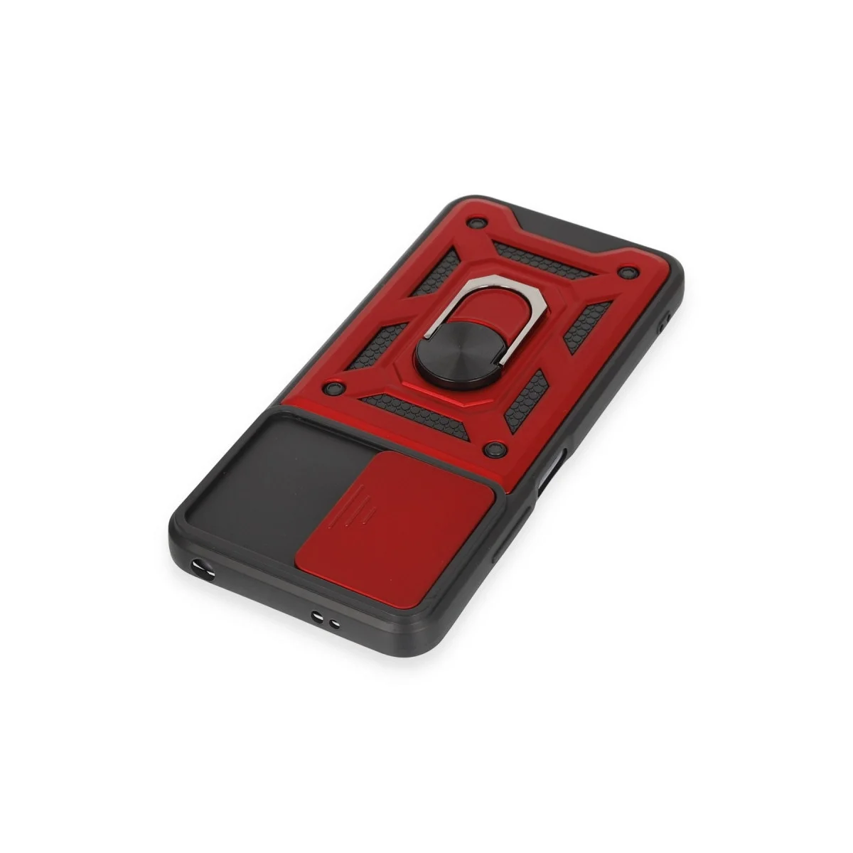 Xiao Red Note 12 5g Kılıf Pars Lens Yüzüklü Silikon - Kırmızı görsel 4