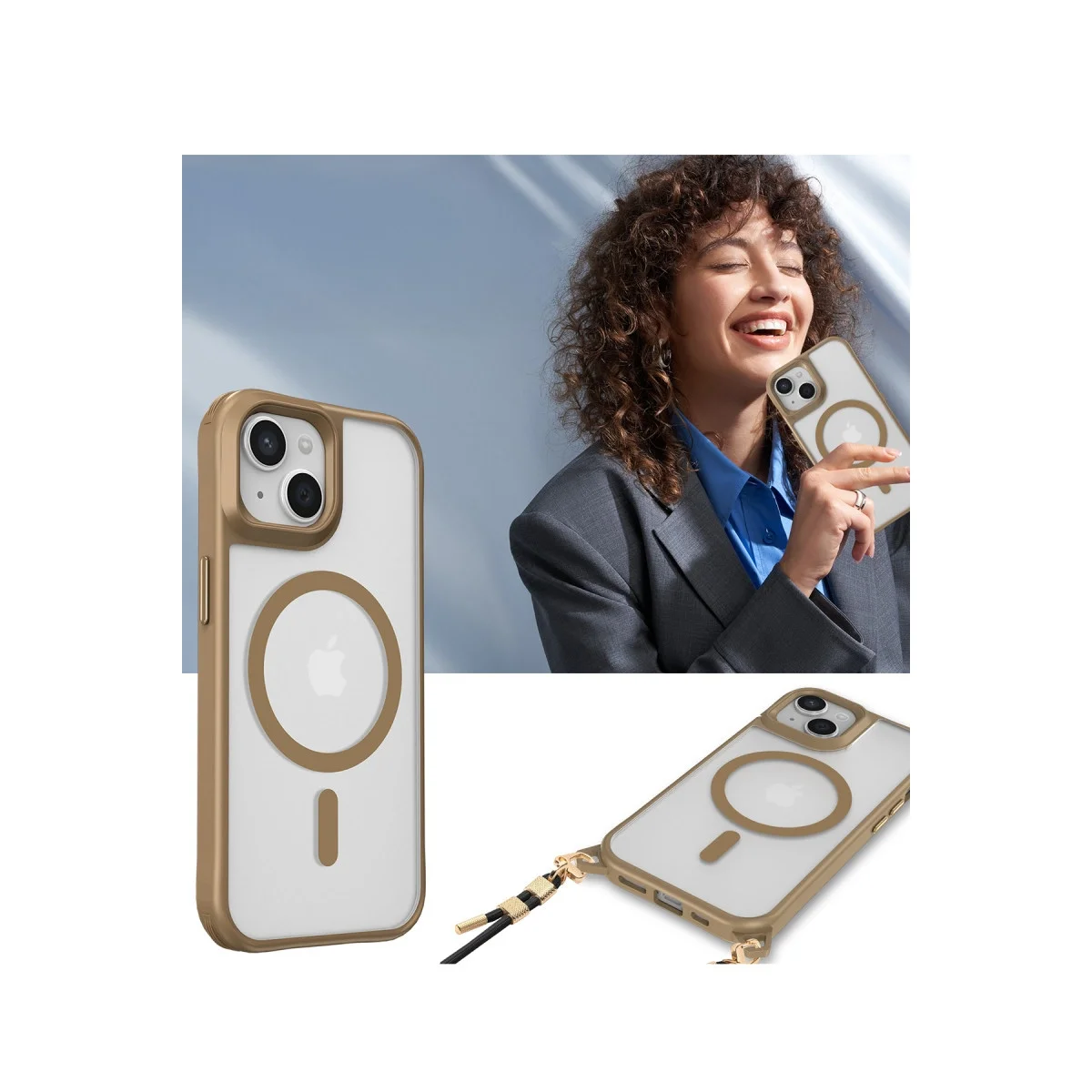 Apple İphone 15 Plus Kılıf Enka Magsafe Silikon Kılıf - Desert görsel 3