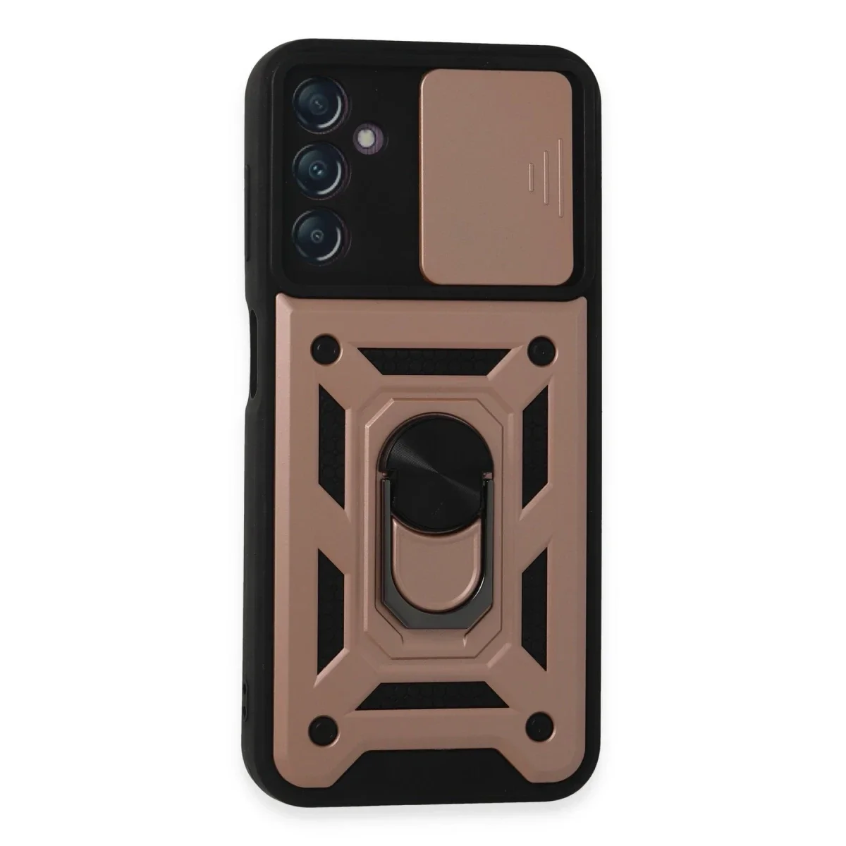 Samsung Galaxy A14 4G Kılıf Pars Lens Yüzüklü Silikon - Rose Gold